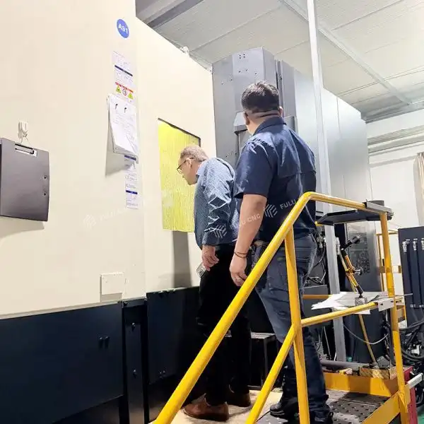 canadian customer visiting machining center workshop