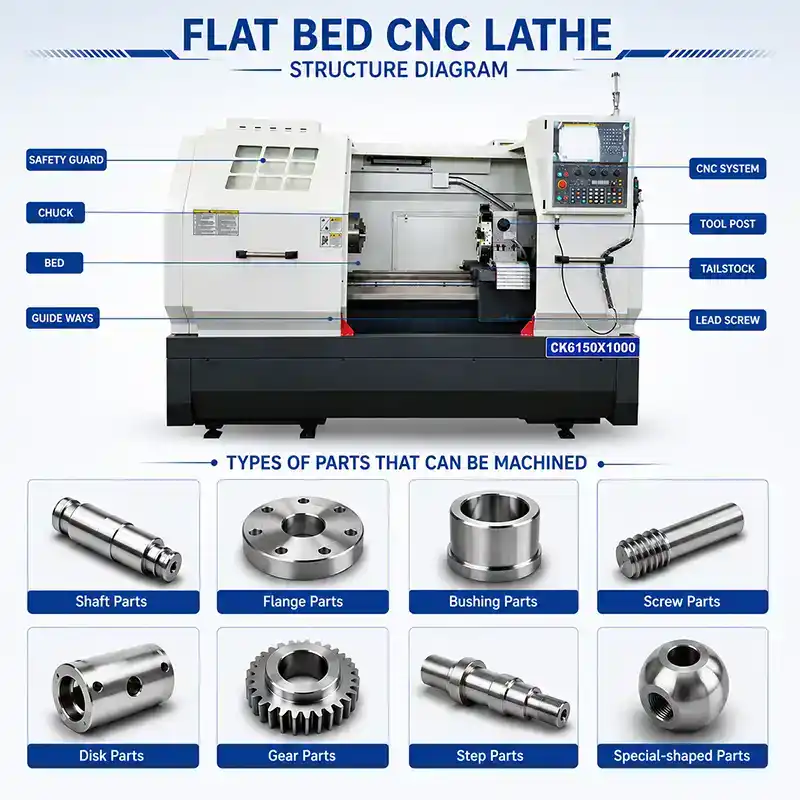 flat bed cnc lathe structure