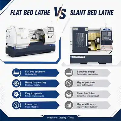 flat bed cnc lathe vs slant bed cnc lathe