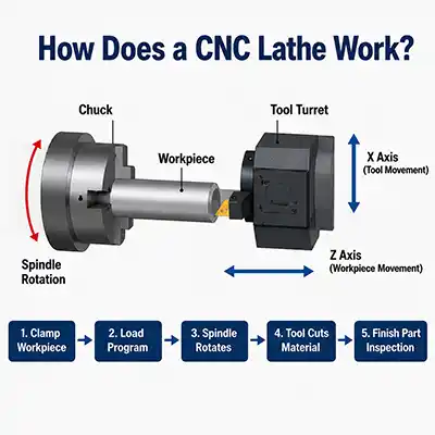how cnc lathe works