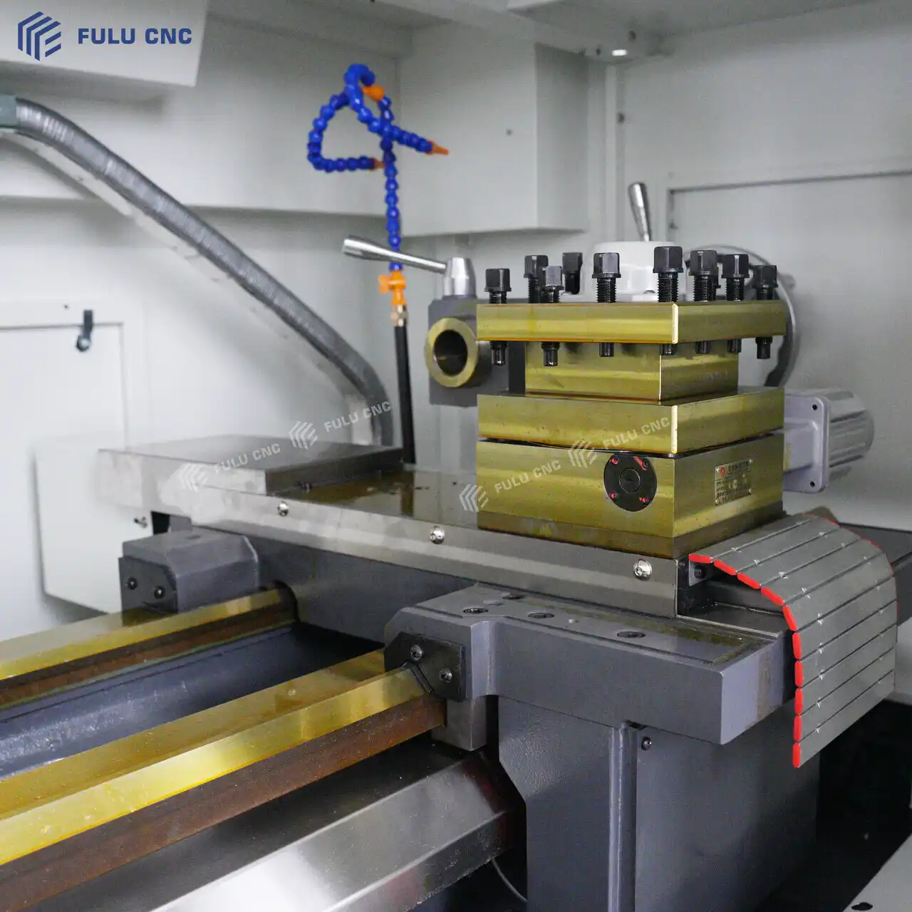 pipe thread cnc lathe qk1313 4-station electric turret