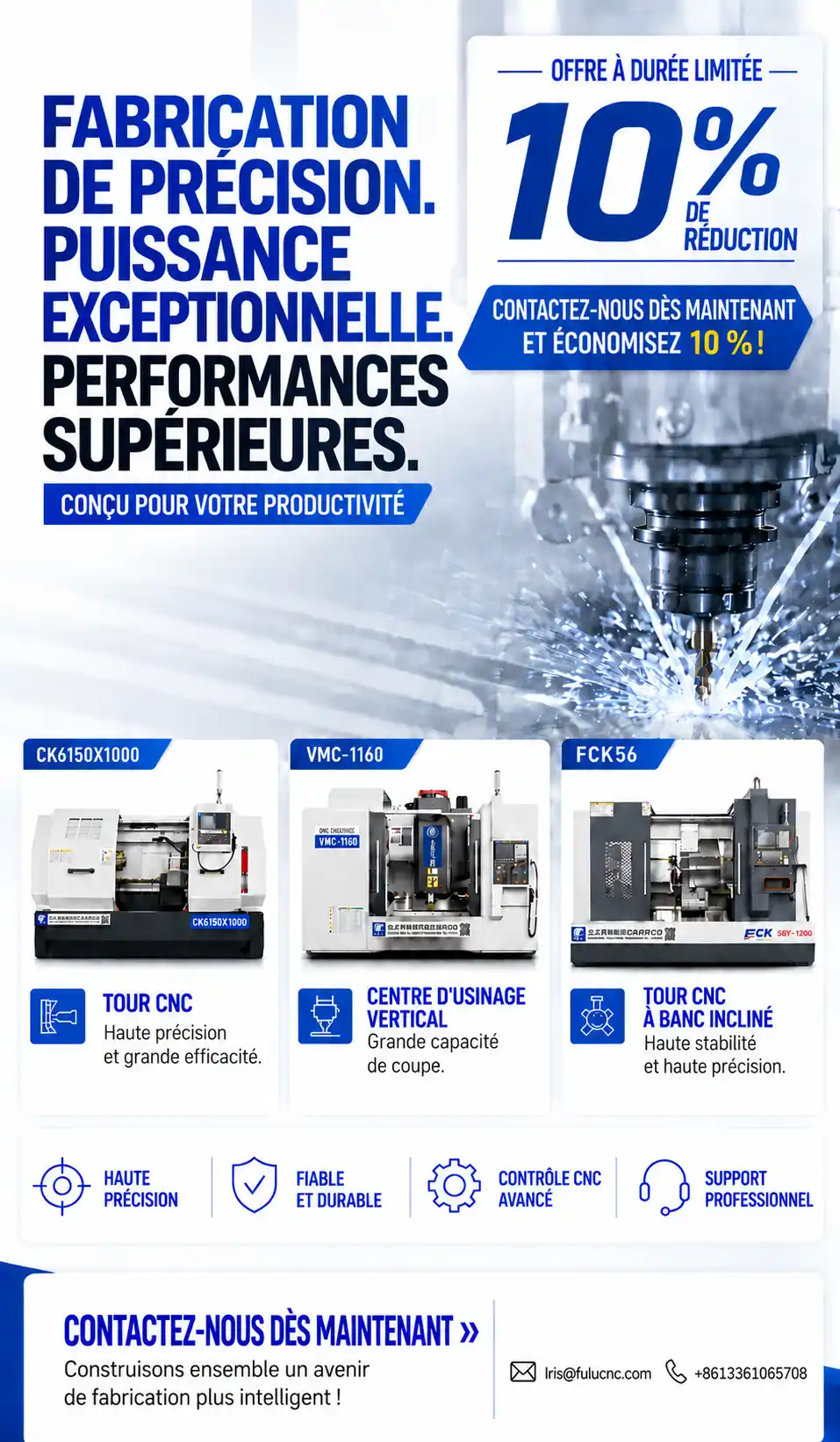 promotion d'&eacute;quipements cnc