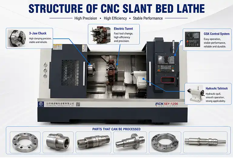 slant bed cnc lathe structure diagram