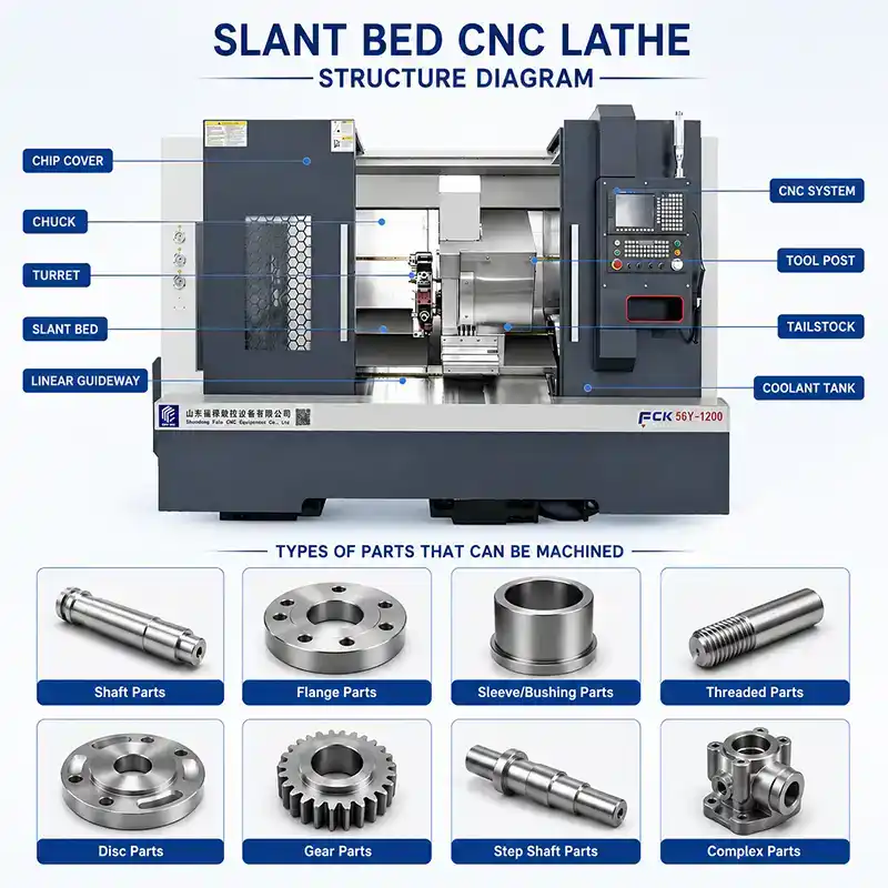 slant bed cnc lathe structure