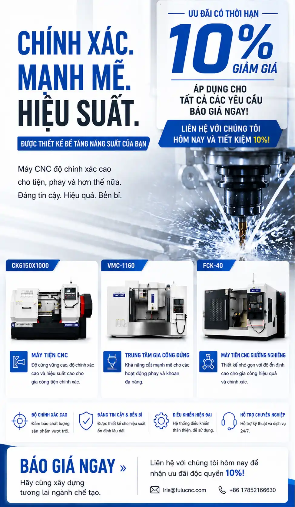 Ưu đ&atilde;i đặc biệt m&aacute;y CNC