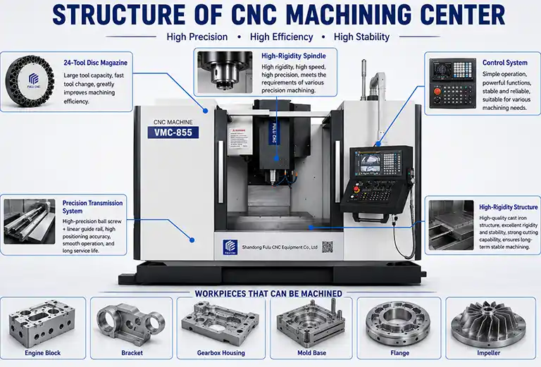 vertical machining center structure diagram